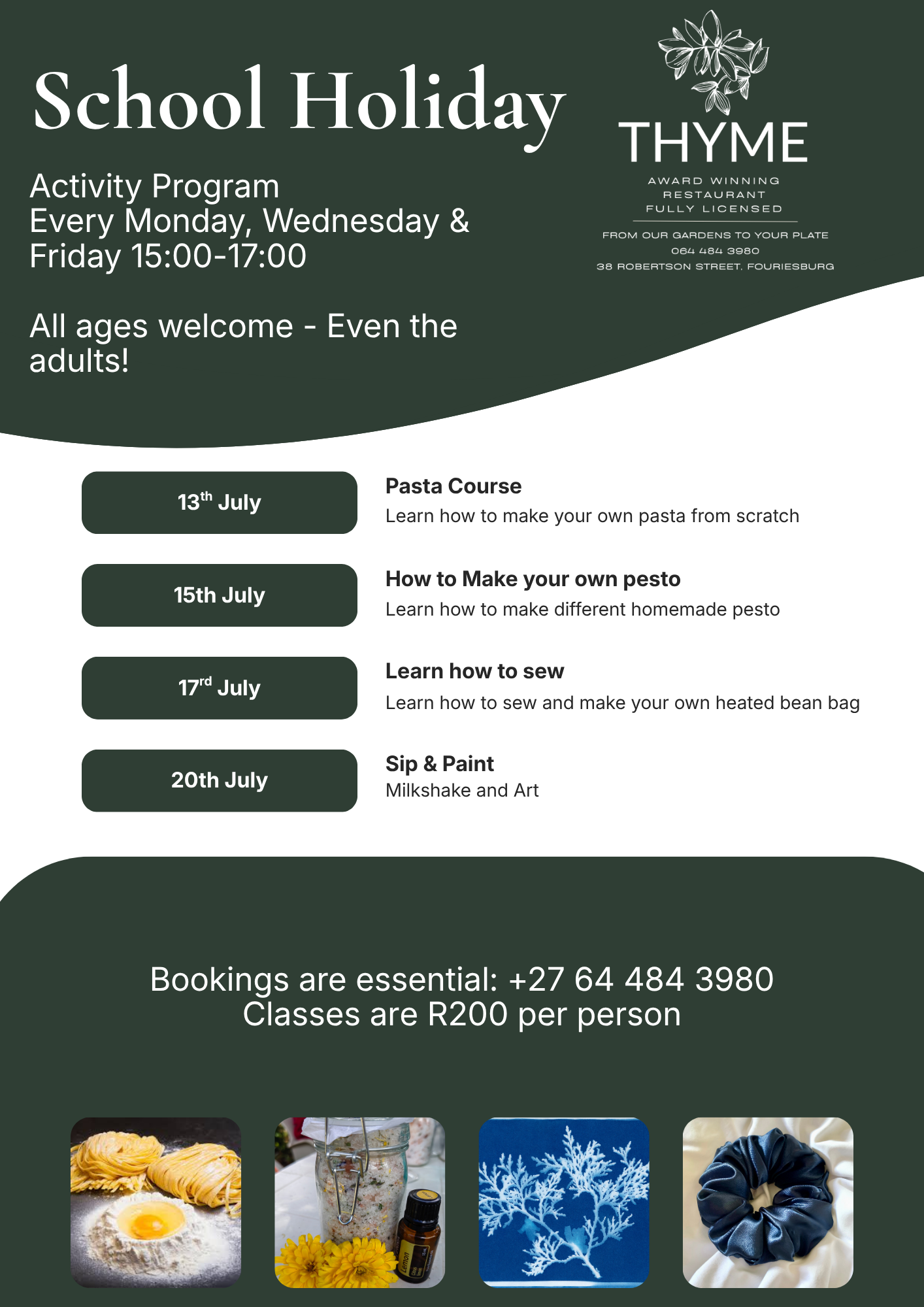 School Holiday Activity Programme at Thyme