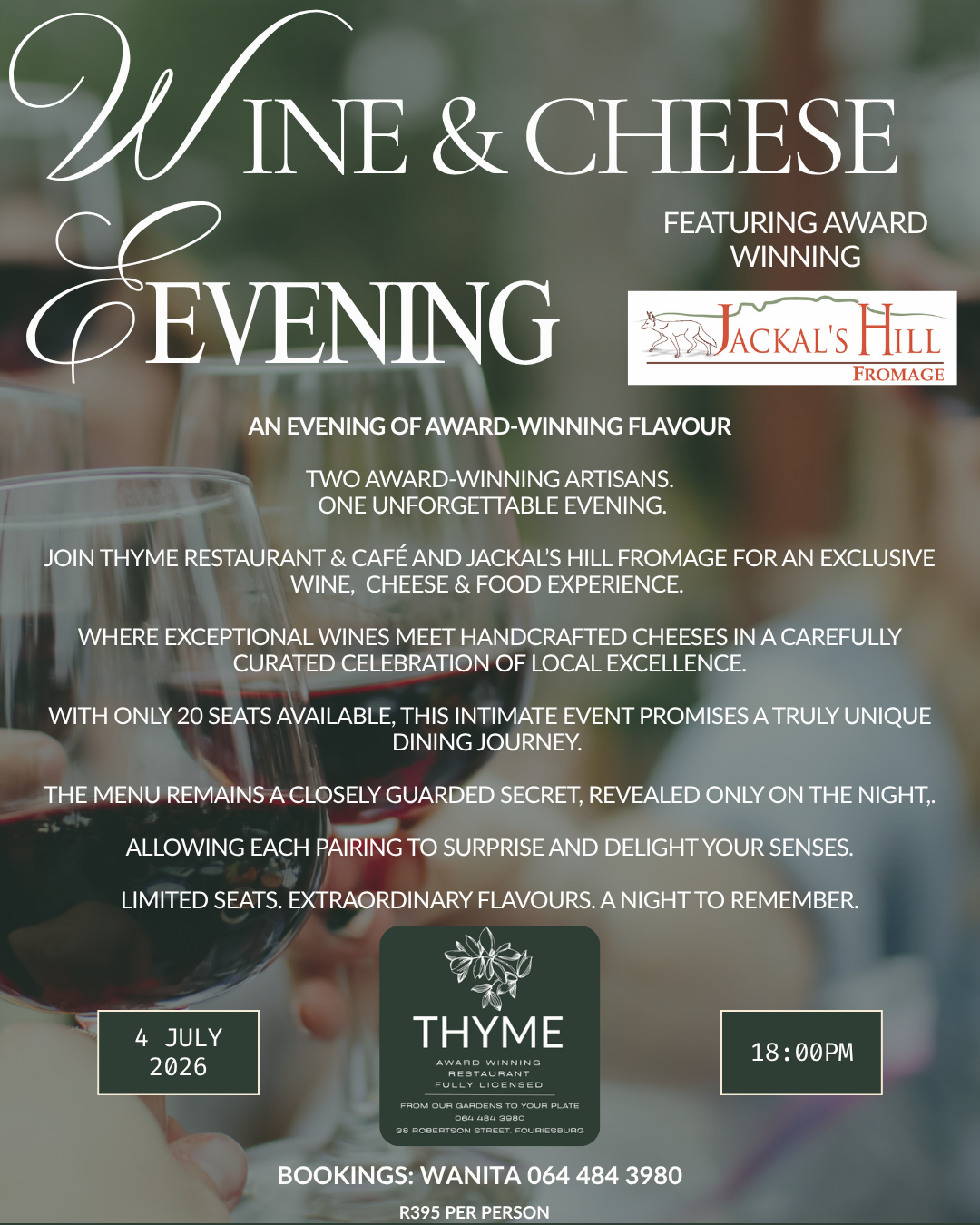 Wine and Cheese Evening at Thyme
